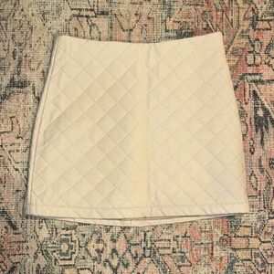 BB Dakota Cream Quilted Mini Skirt